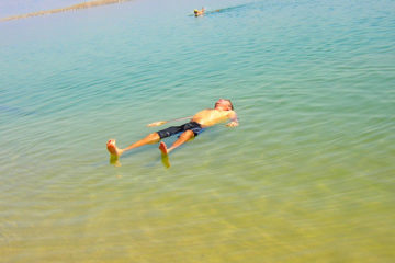 Floating in the Dead Sea